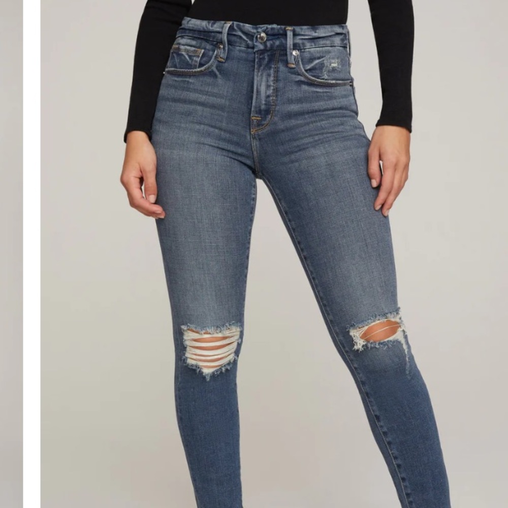 NWT sz 6 Good American Good legs crop in indigo